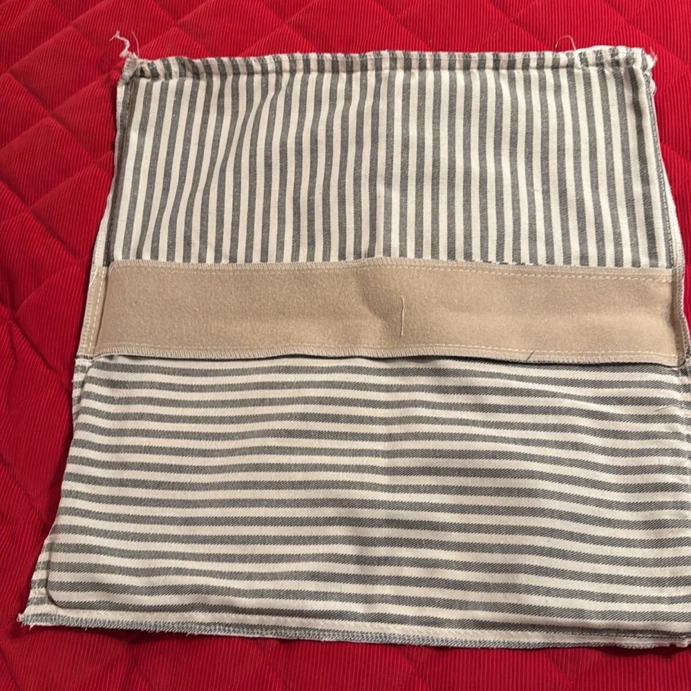 Pillow Cover Striped Denim Leather Like Custom